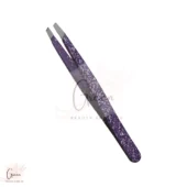 stainless steel purple designing eyebrow tweezer