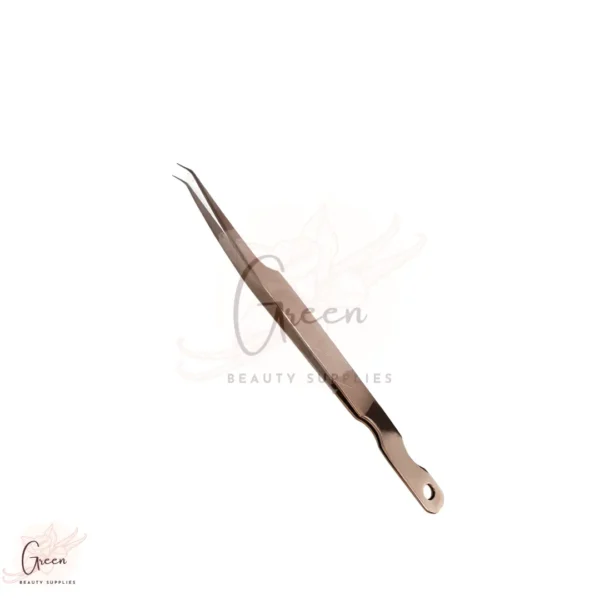 stainless steel brown curved tweezer for eyelashes