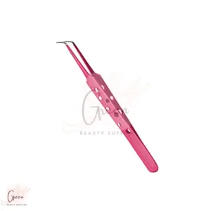 stainless steel pink color tweezer for eyelashes