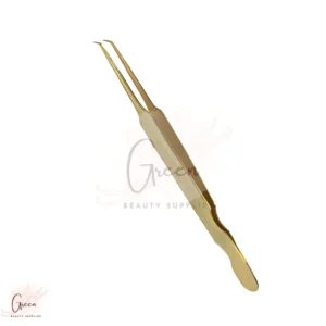 stainless steel gold L shape tweezer for eyelash