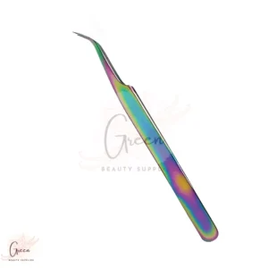 stainless steel multi colored curved tweezer for eyelashes