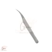 stainless steel curved shape silver color tweezer for eyelash