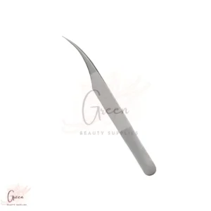 stainless steel curved shape silver color tweezer for eyelash