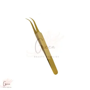 stainless steel gold color curved for eyelashes tweezer