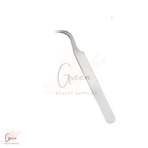 stainless steel curved shape silver color tweezer for eyelash