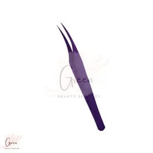 stainless steel curved purple tweezer for eyelash