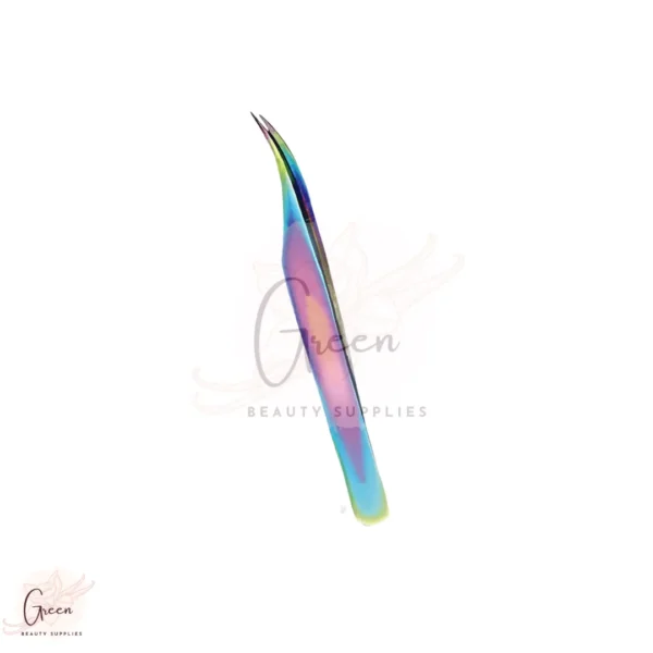 stainless steel multi color light curved tweezer for eyelash