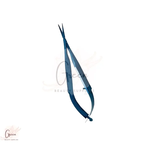 blue stainless steel eyelash scissor with sharp blades