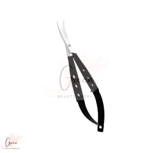 black and silver stainless steel eyelash scissor