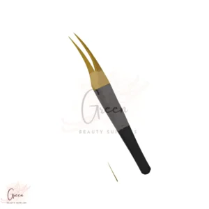 cuticle straight black and golden color tweezer for eyelash