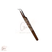 dark brown curved cuticle tweezer for Eyelash