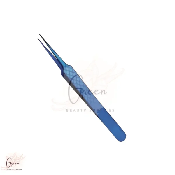 stainless steel blue straight tweezer for eyelashes