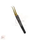 stainless steel black and gold color tweezer for eyelash