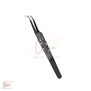 stainless steel black curved shape tweezer for eyelash