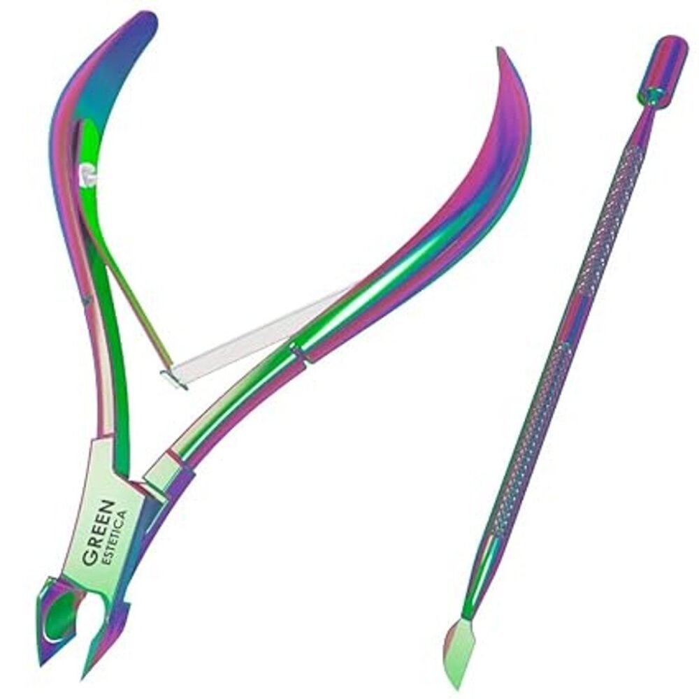 Multi-Colored Stainless Steel Cuticle Nipper with Pusher