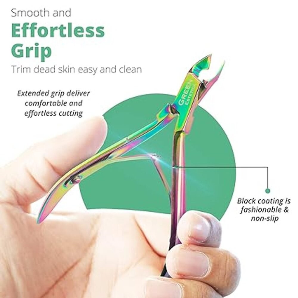 Multi-Colored Stainless Steel Cuticle Nipper with Pusher - Image 4