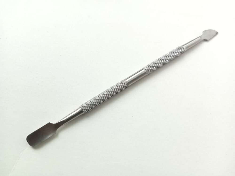 Multi-Purpose Stainless Steel Cuticle Pusher with Textured Grip