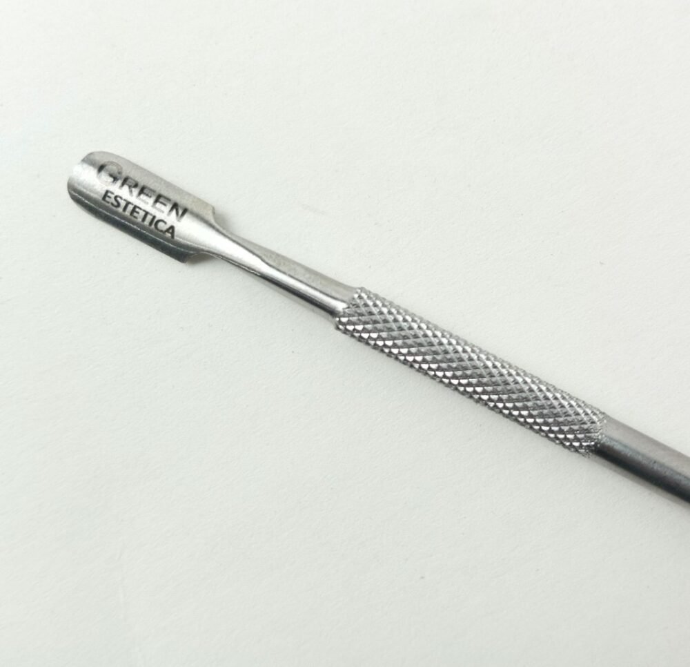 Multi-Purpose Stainless Steel Cuticle Pusher with Textured Grip - Image 4