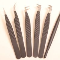 5 Pcs Eyelashes Tweezers with 1 Lashlift Tool