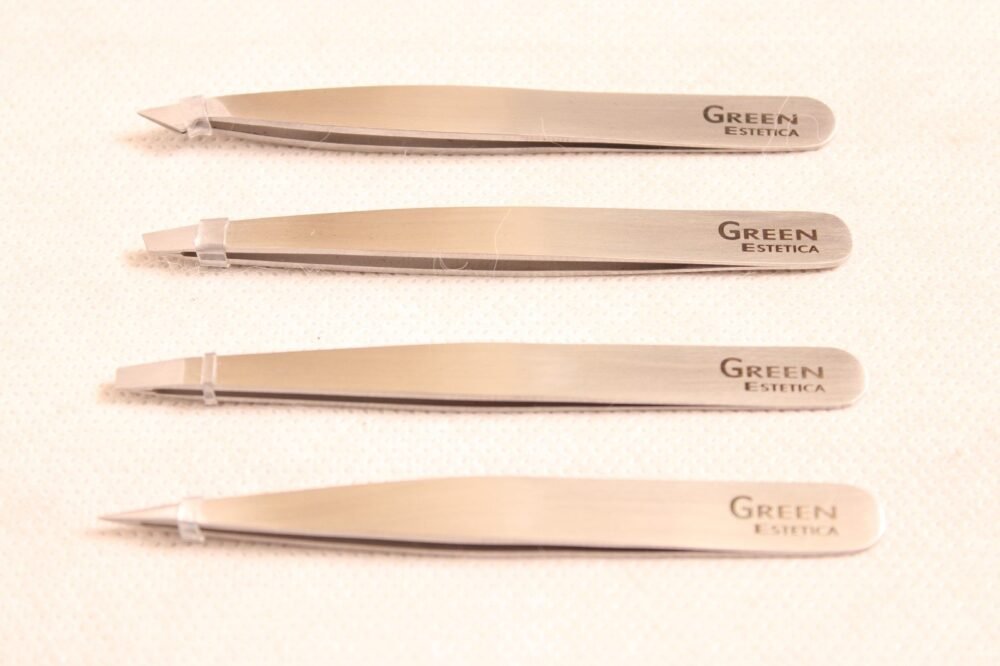 4 Pcs Stainless Steel Eyelash Tweezers Set