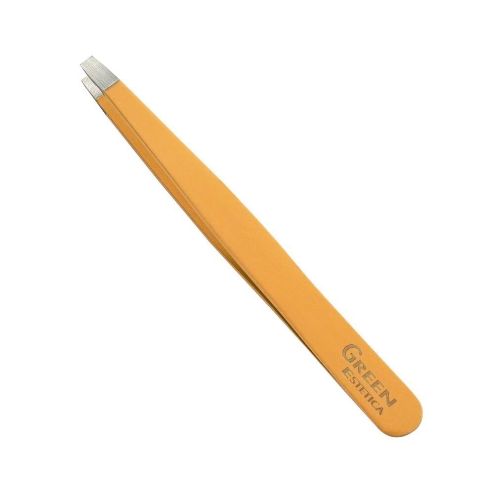 Orange Stainless Steel Eyelash Tweezers - Image 2