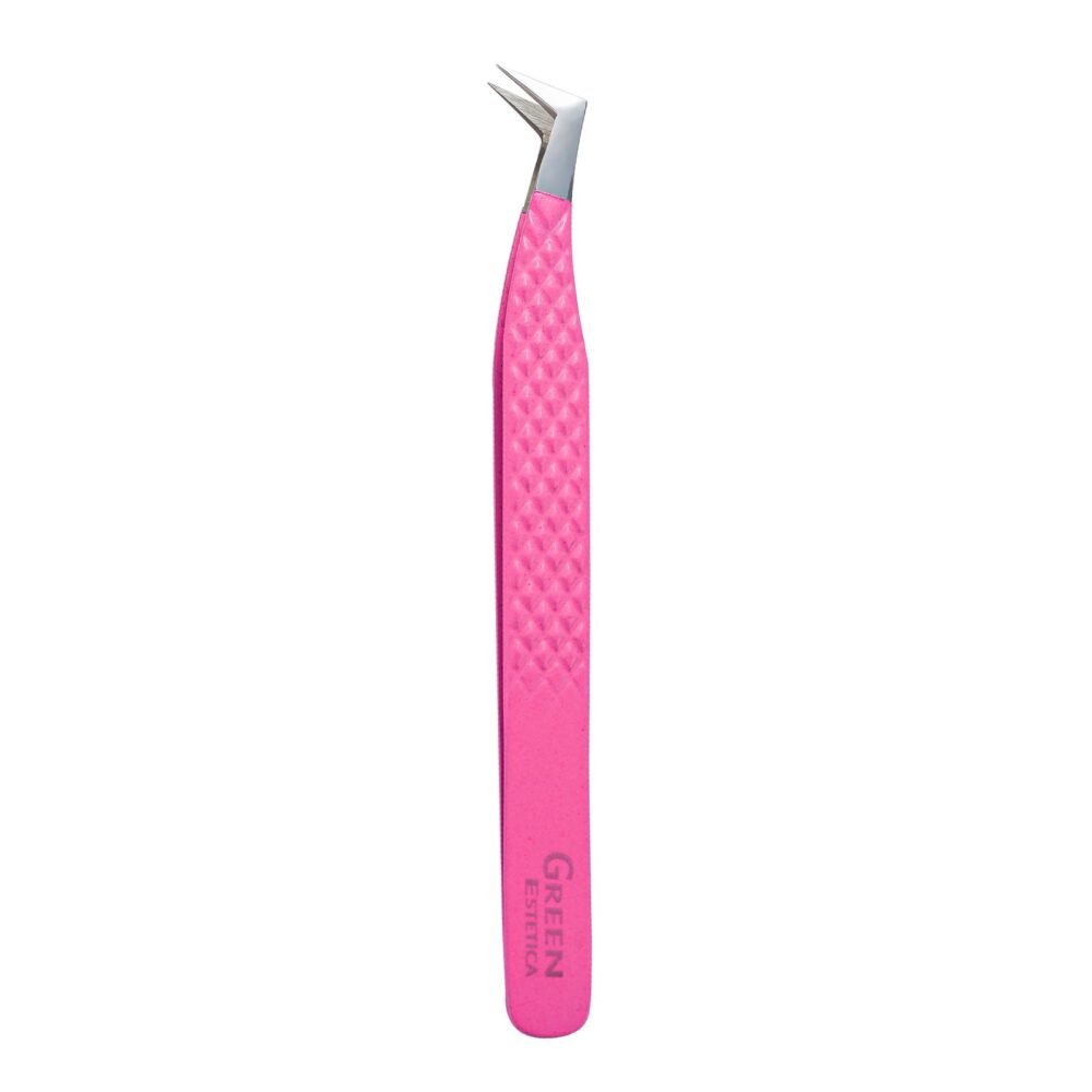 Precision Pink Stainless Steel Eyelash Tweezers