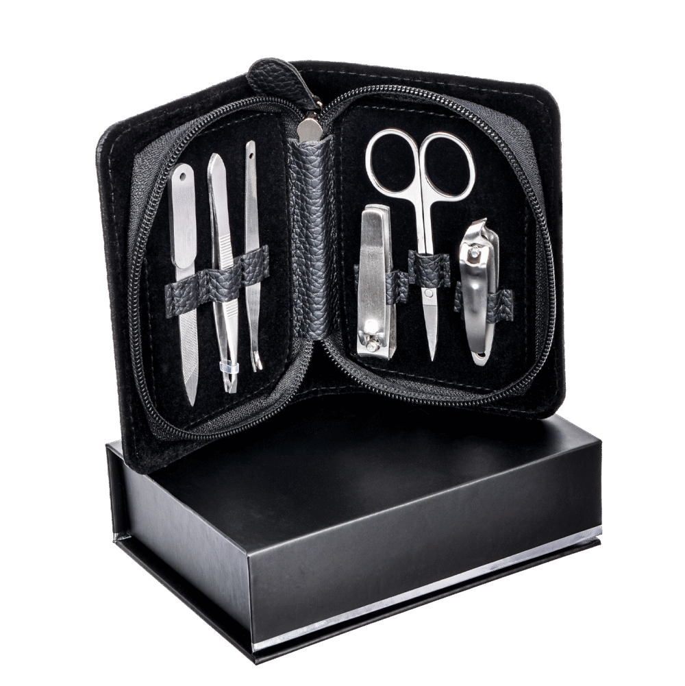 6-Piece Compact Nail Care & Grooming Set – Noir Travel Edition