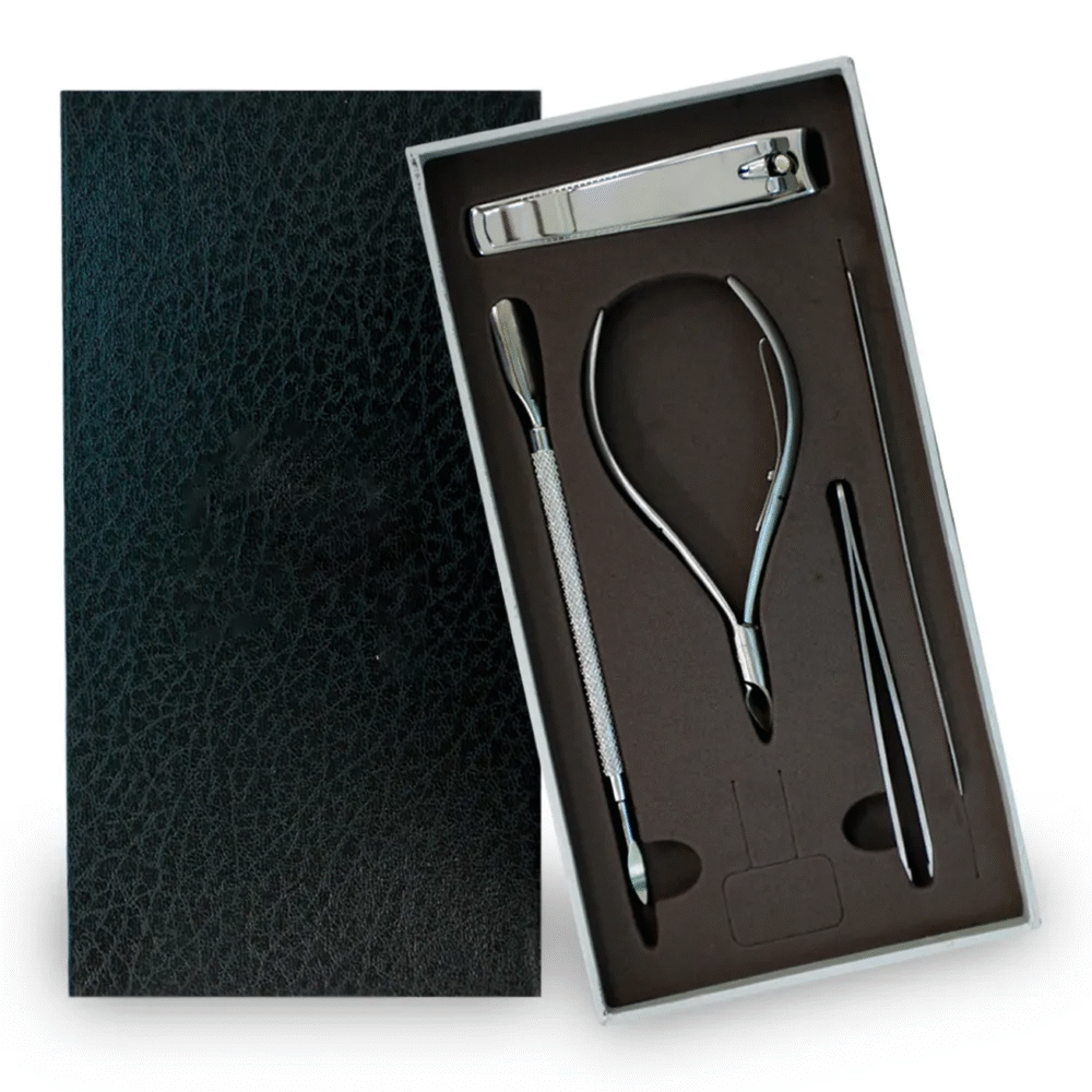 Executive 5-Piece Stainless Steel Grooming Essentials Set – Classic Black Box