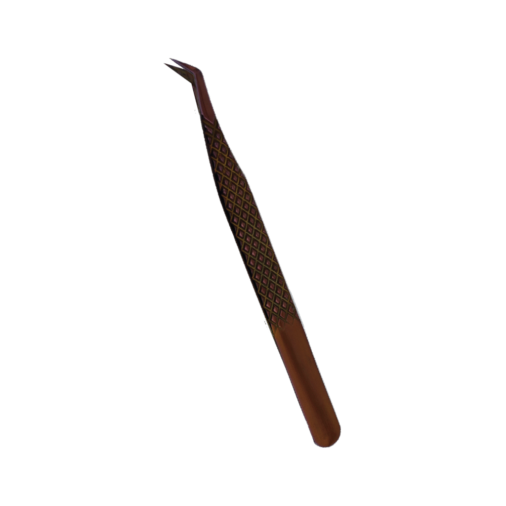 Cocoa Curve Lash Tweezer – Warm Finish, Crisp Precision